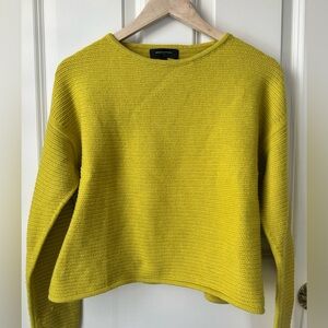 Banana Republic Chartreuse Crewneck Textured Knit Sweater
